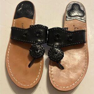 Jack Rogers Black Leather Sandals size 10